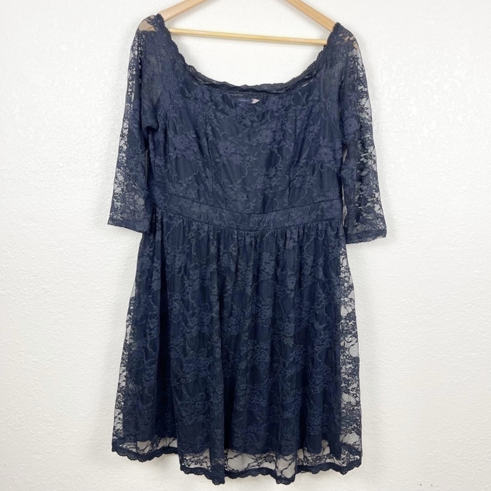 ModCloth Women’s 1X Black Lace Lined Whimsigoth Fairygrunge‎ Fairycore Dress